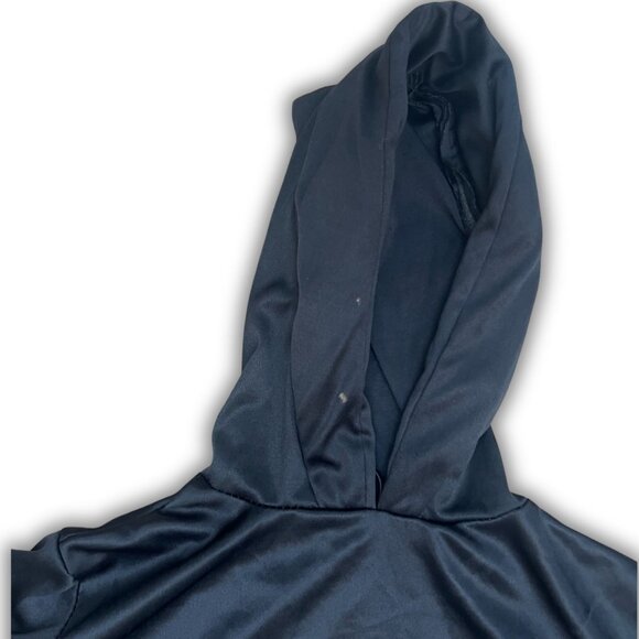 Grim Reaper Halloween Costume With Hood & Jagged Sleeves Adult Size Long Black C - Picture 5 of 6
